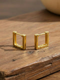 NVR Men's Gold Plated Geomatric Shaped Hoop Earrings | Grab2Buy