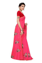 Vamika Chanderi Cotton Embroidery Pink Saree (MOGRA PINK) | Grab2Buy