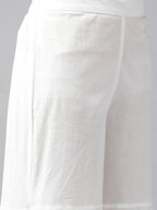 Yufta Women Navy Blue & White Embroidered Kurta with Palazzo & Dupatta | Grab2Buy