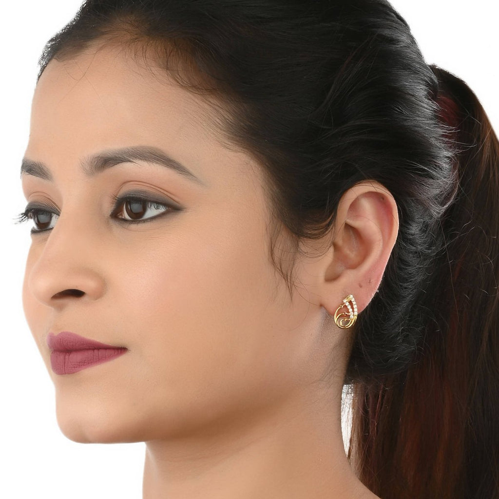 AanyaCentric Gold-Polished Short Mangalsutra Set with Earrings | Grab2Buy