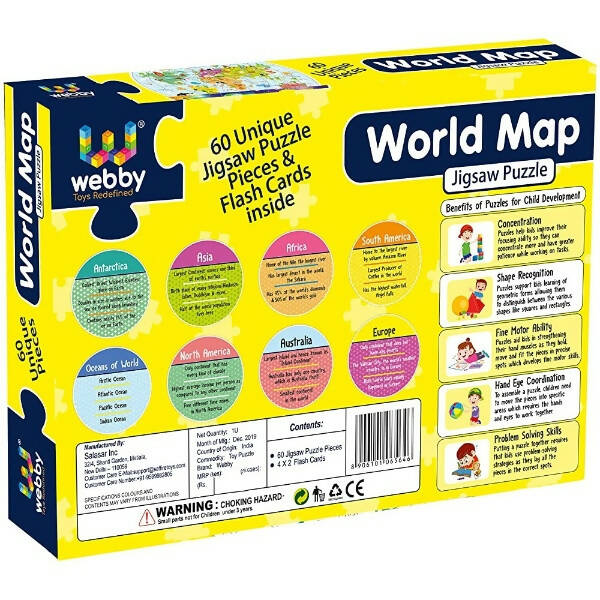 Webby Amazing World Map Jigsaw Floor Puzzle 60 Pcs | Grab2Buy