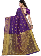 Vamika Banarasi Jacquard Weaving Violet Saree (Shining Violet) | Grab2Buy