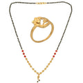 AanyaCentric Gold-Polished Mangalsutra & Ring Set | Grab2Buy