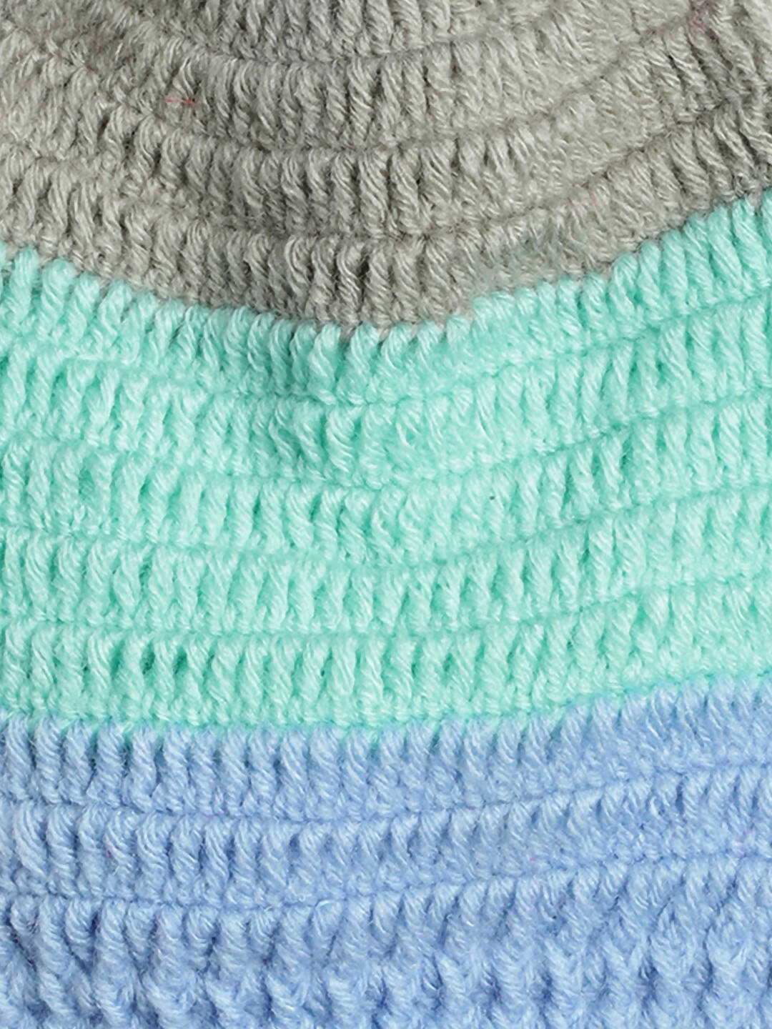 Chutput Kids Woollen Hand Knitted Colorblock Detailed Cap - Multi | Grab2Buy