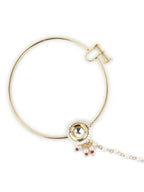 Gold-Polished white kundan nosepin - Ruby Raang | Grab2Buy