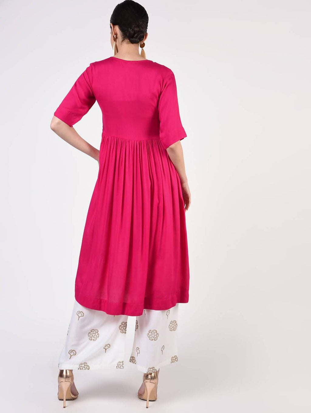 Cheera Pin-tuck Kurta Palazzo Set CH066K | Grab2Buy