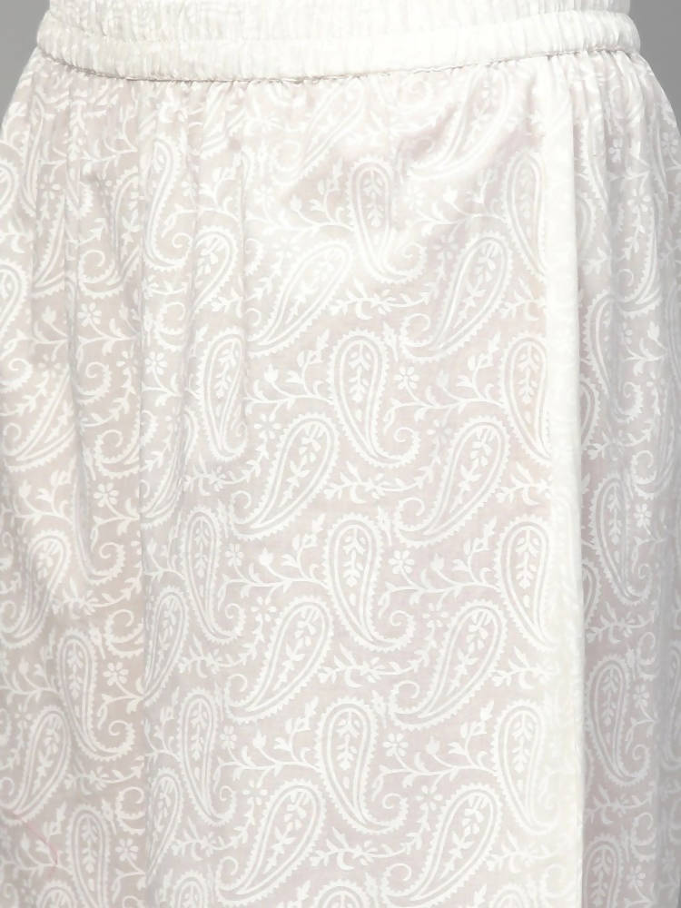 Yufta Women Mauve & White Printed Kurta with Palazzo & Dupatta | Grab2Buy