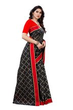 Vamika Black Linen Foil Print Saree (YOGI BLACK) | Grab2Buy