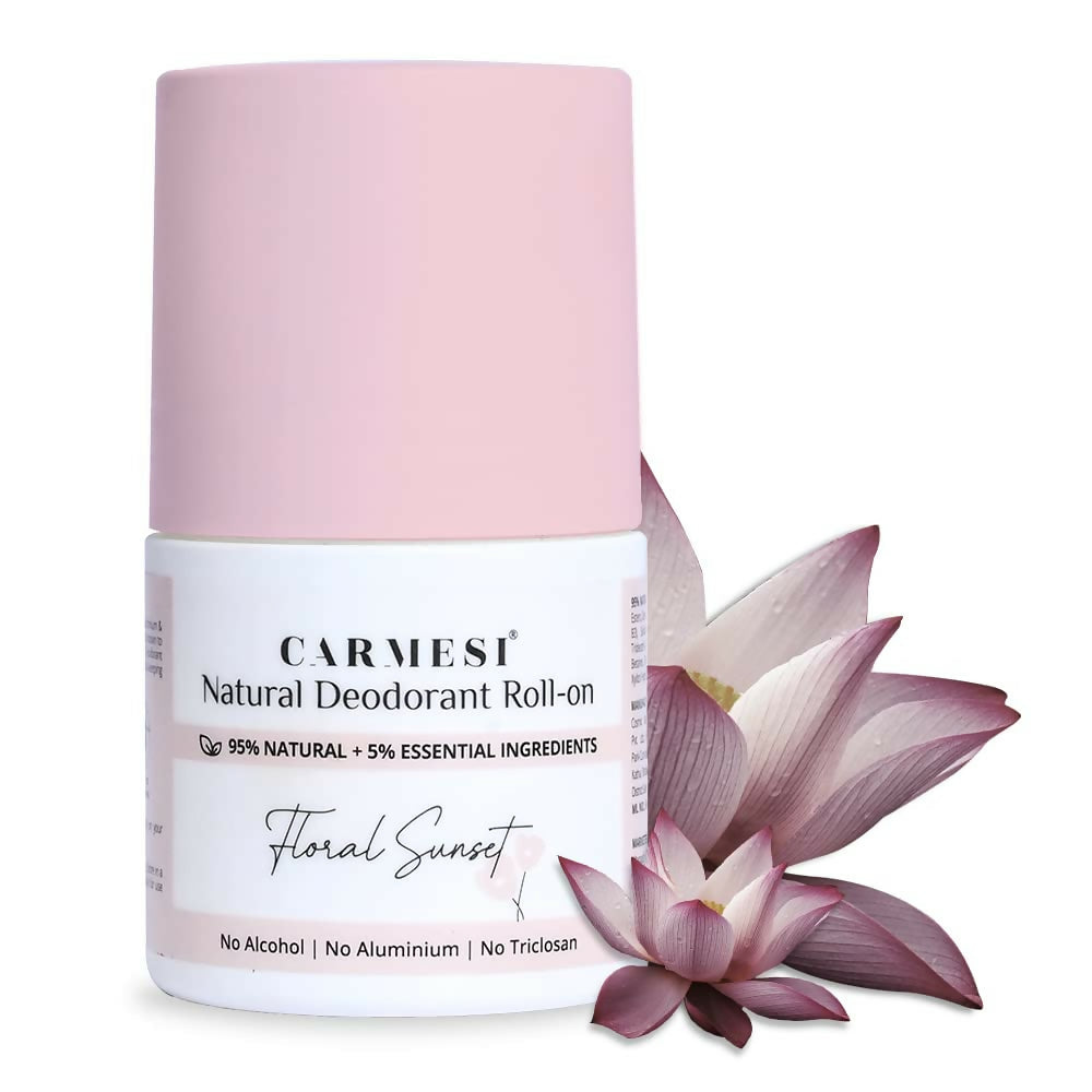 Carmesi Natural Underarm Roll On Deodorant for Women - Floral Sunset