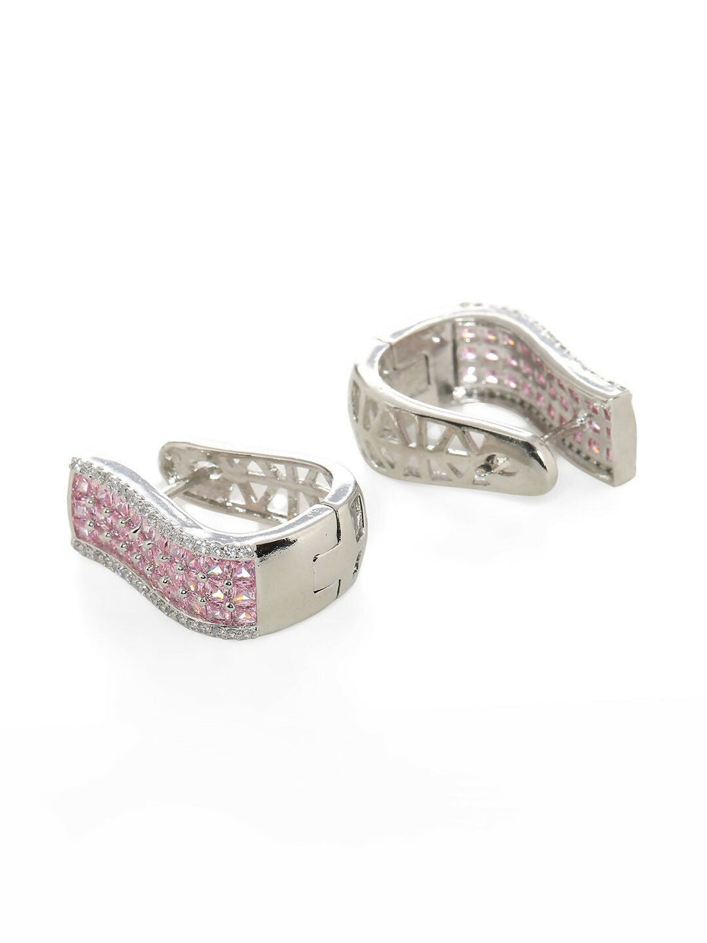 Pink Hoops Earrings- Ruby Raang | Grab2Buy