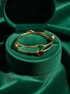 NVR Women Set of 2 Gold Plated Artificial Stone Bangle | Grab2Buy