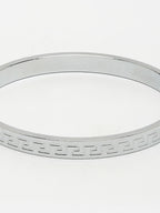 NVR Men's Set of 2 Rhodium-Plated Stainless Steel Kada Bracelet