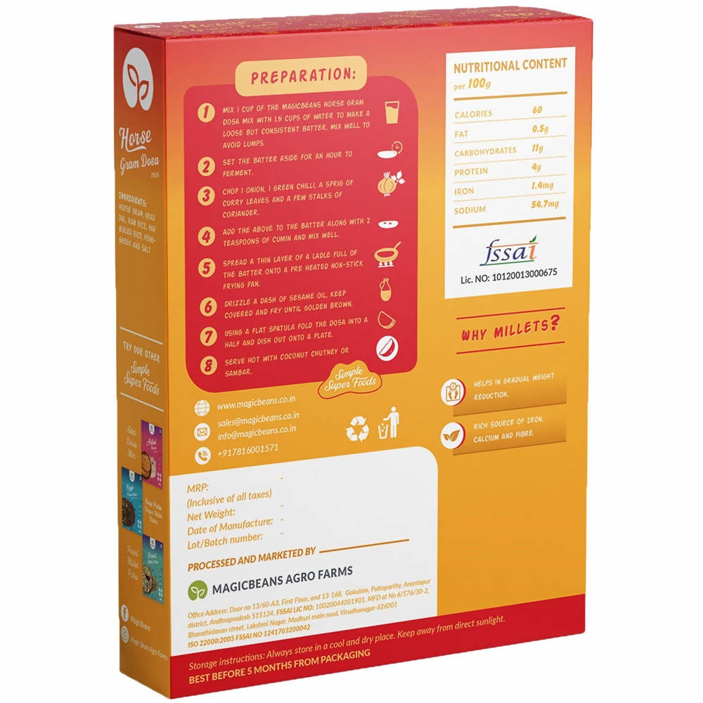 Magicbeans Horse Gram Dosa Mix | Grab2Buy