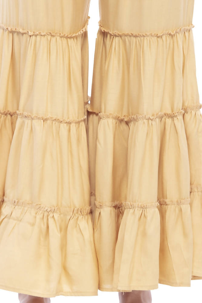 Mominos Fashion Reyon Cotton Golden Palazzo | Grab2Buy