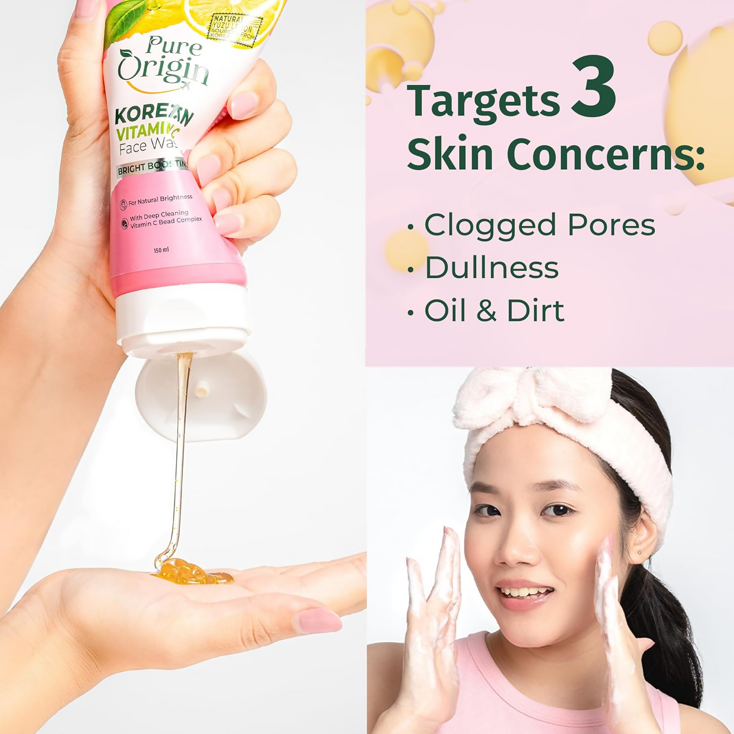 Pure Origin Korean Vitamin C Bright Boosting Face Wash | Grab2Buy