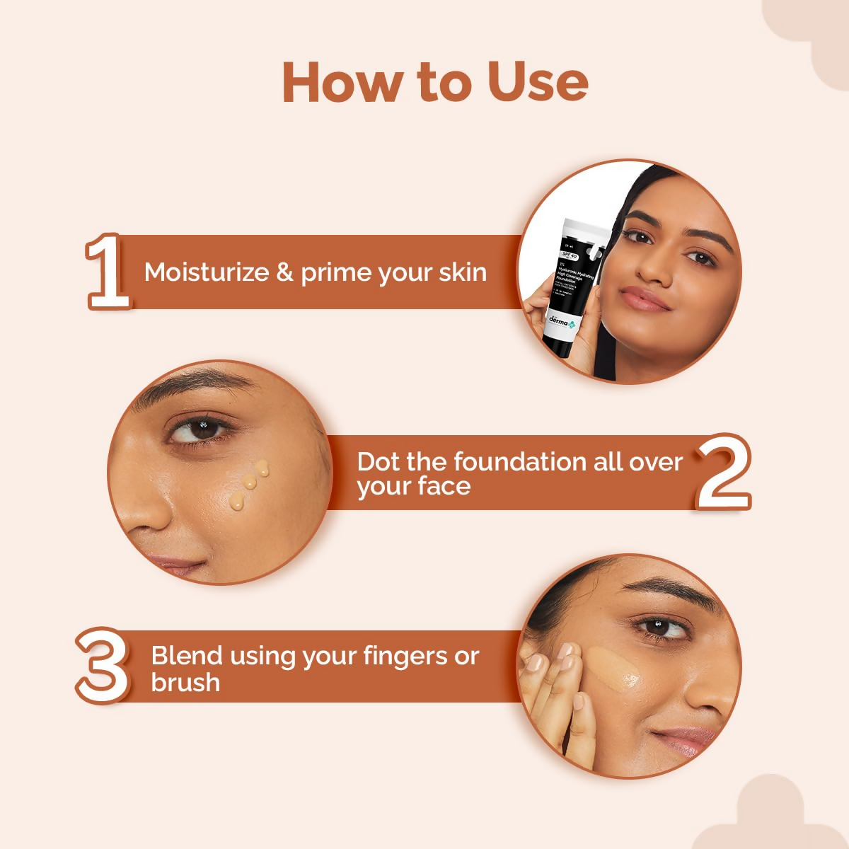 The Derma Co 1% Hyaluronic Hydrating High Coverage Foundation With SPF 40 PA+++ - 03 Natural - Limited Time Offer | Grab2Buy