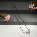 AanyaCentric Gold-Polished Mangalsutra Pendant Earring Set & Silver Plated Anklet | Grab2Buy