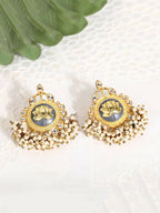 Joban Fashion Women Lotus Style Matte Gold Earrings | Grab2Buy