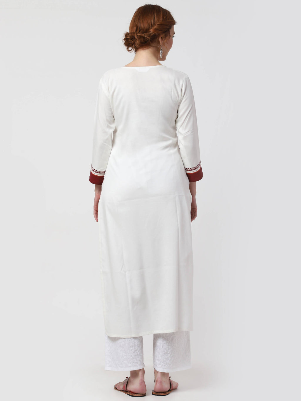 Cheera Kurta With Chikankari Palazzo & Embroidered Dupatta Set (CH092KPD) | Grab2Buy
