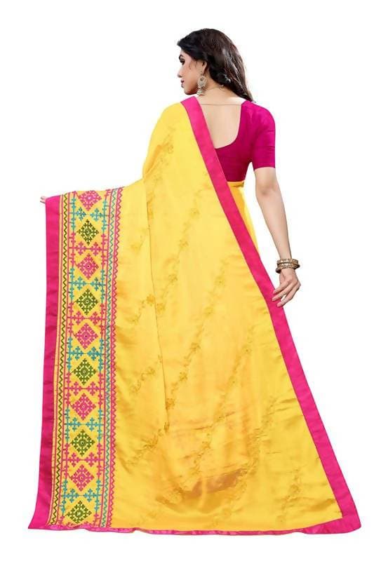 Vamika Yellow Chiffon Emboridered Saree (SUIDHAGA YELLOW) | Grab2Buy