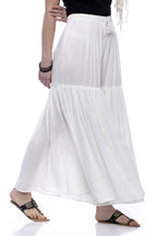 Mominos Fashion Reyon Cotton Off White Palazzo | Grab2Buy