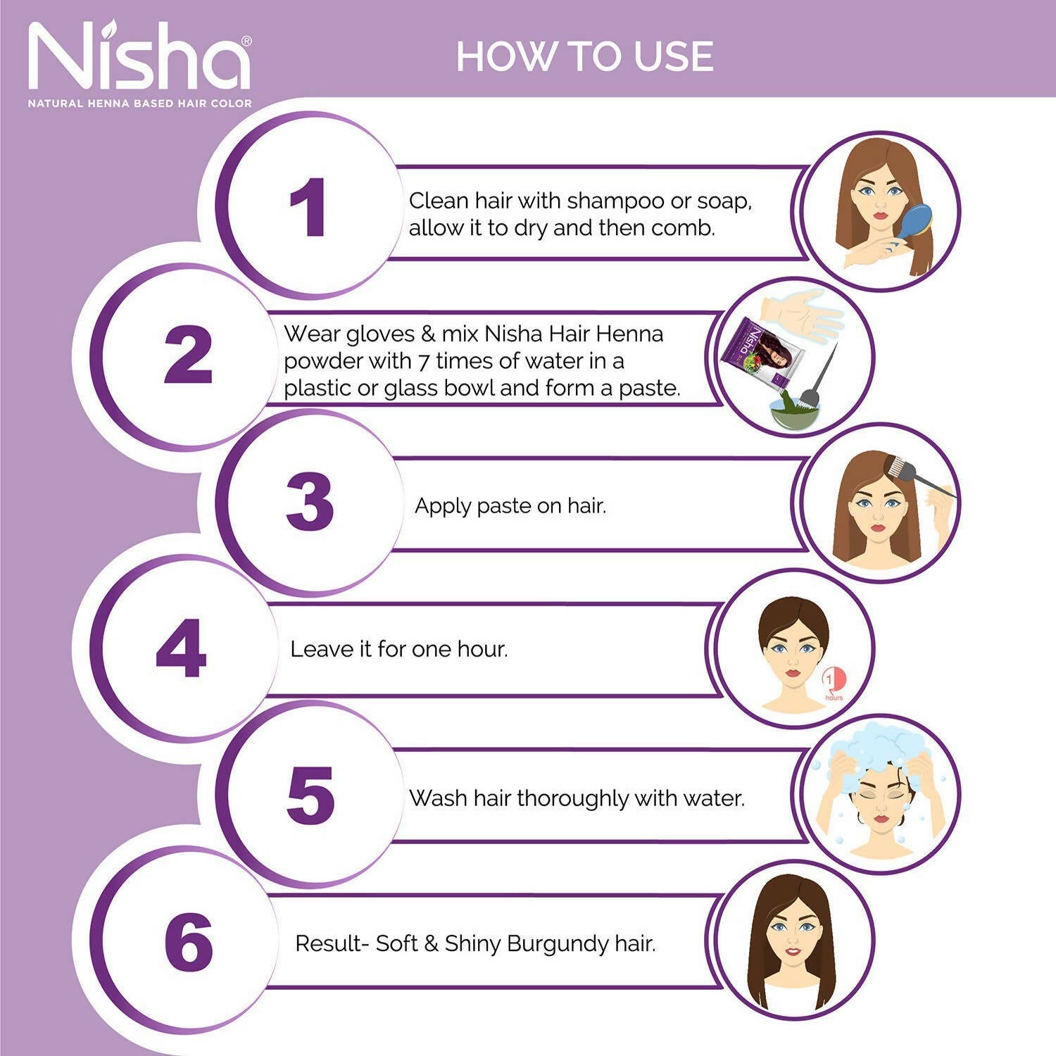 Nisha Natural Henna Based Hair Color Burgundy Red | Grab2Buy