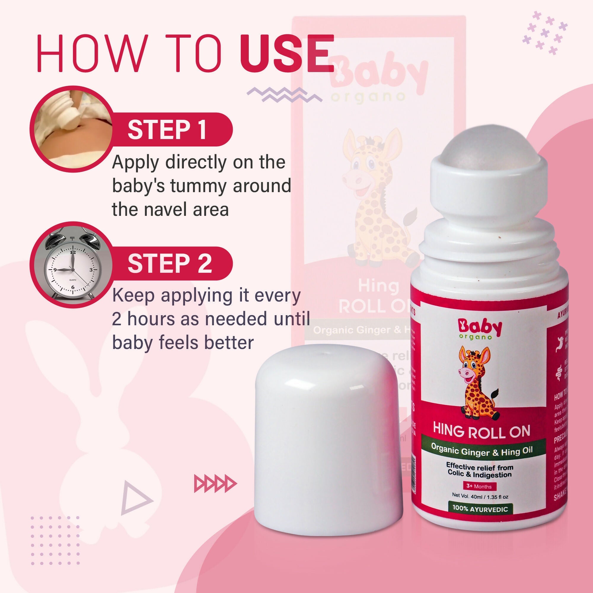 Babyorgano Hing Roll On and Natural Cold Relief Roll On Combo