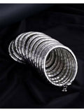 NVR Women Handmade Silver Plated Spiral Bangle | Grab2Buy