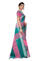 Vamika Rama Cotton Silk Weaving Saree (Gamma Checks Rama) | Grab2Buy