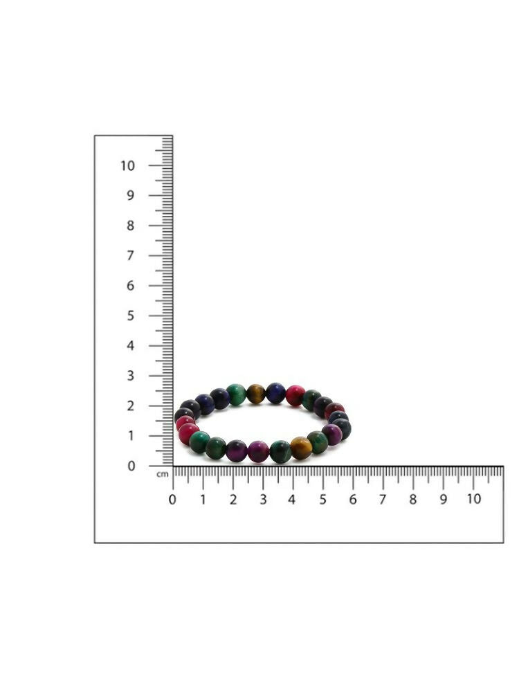 Red Carnelian, Lapis Lazuli, Amethyst and Green Avanturine Multicoloured Cyrstal Beads bracelet - Ruby Raang | Grab2Buy