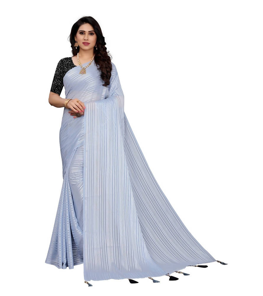 Vamika Grey Georgette Seqence Saree (Riva Grey) | Grab2Buy