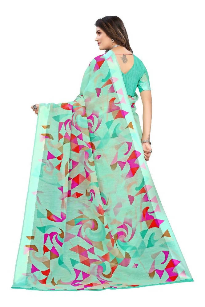 Vamika Green Linen Satin Border Saree | Grab2Buy