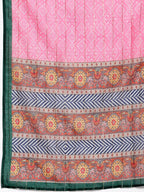 Myshka Women's Green Cotton Solid 3/4 Sleeve V Neck Casual Kurta Dupatta Set | Grab2Buy