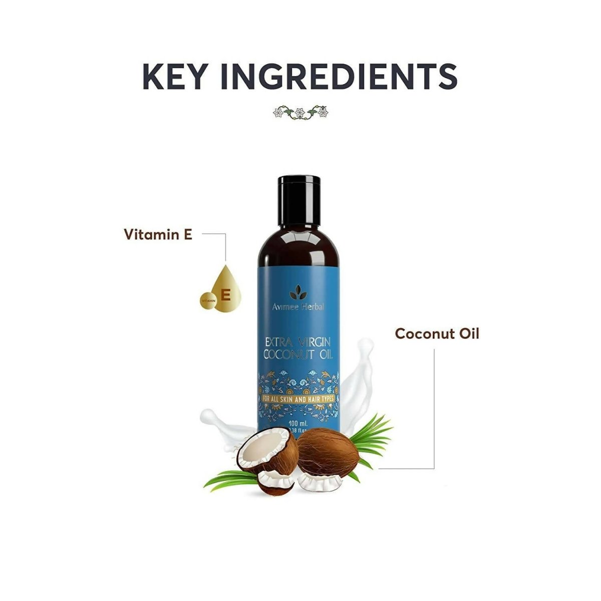 Avimee Herbal Extra Virgin Coconut Oil For Winters, Moisturizes Skin & Hair | Grab2Buy
