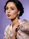 Blue Duet Stone Earrings- Ruby Raang | Grab2Buy