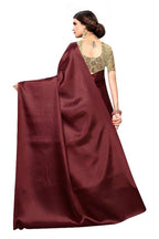 Vamika Maroon Satin Designer Saree (DUST MAROON) | Grab2Buy