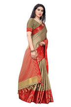 Vamika Banarasi Jacquard Weaving Brown Saree (DHONI CHIKU) | Grab2Buy