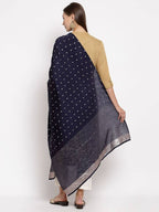 Myshka Women's Navy Blue Georgette Print Casual Dupatta | Grab2Buy