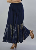 Mominos Fashion Navy Blue Mirror Palazzo | Grab2Buy