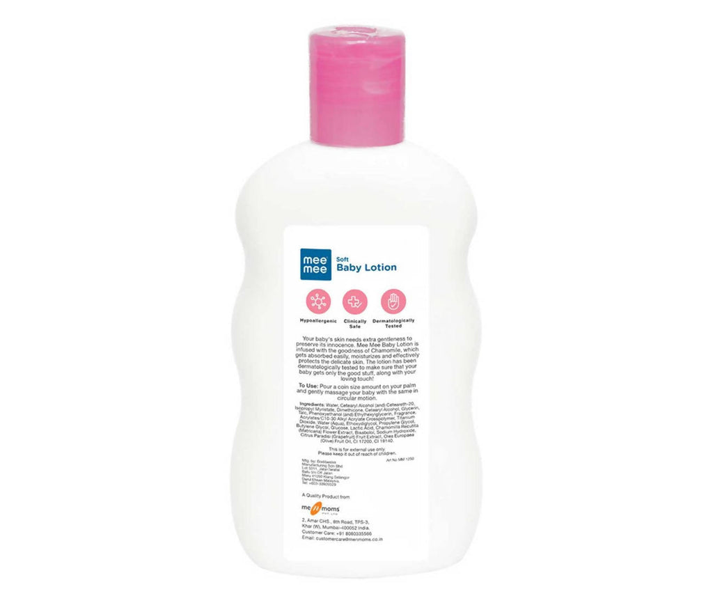 Mee Mee Soft Baby Lotion For 24Hrs Moisturization With Chamomile & Fruit Extracts | Grab2Buy