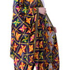 SWI Stylish Women's Embroidered Phulkari Chiffon Navy Blue Dupatta | Grab2Buy