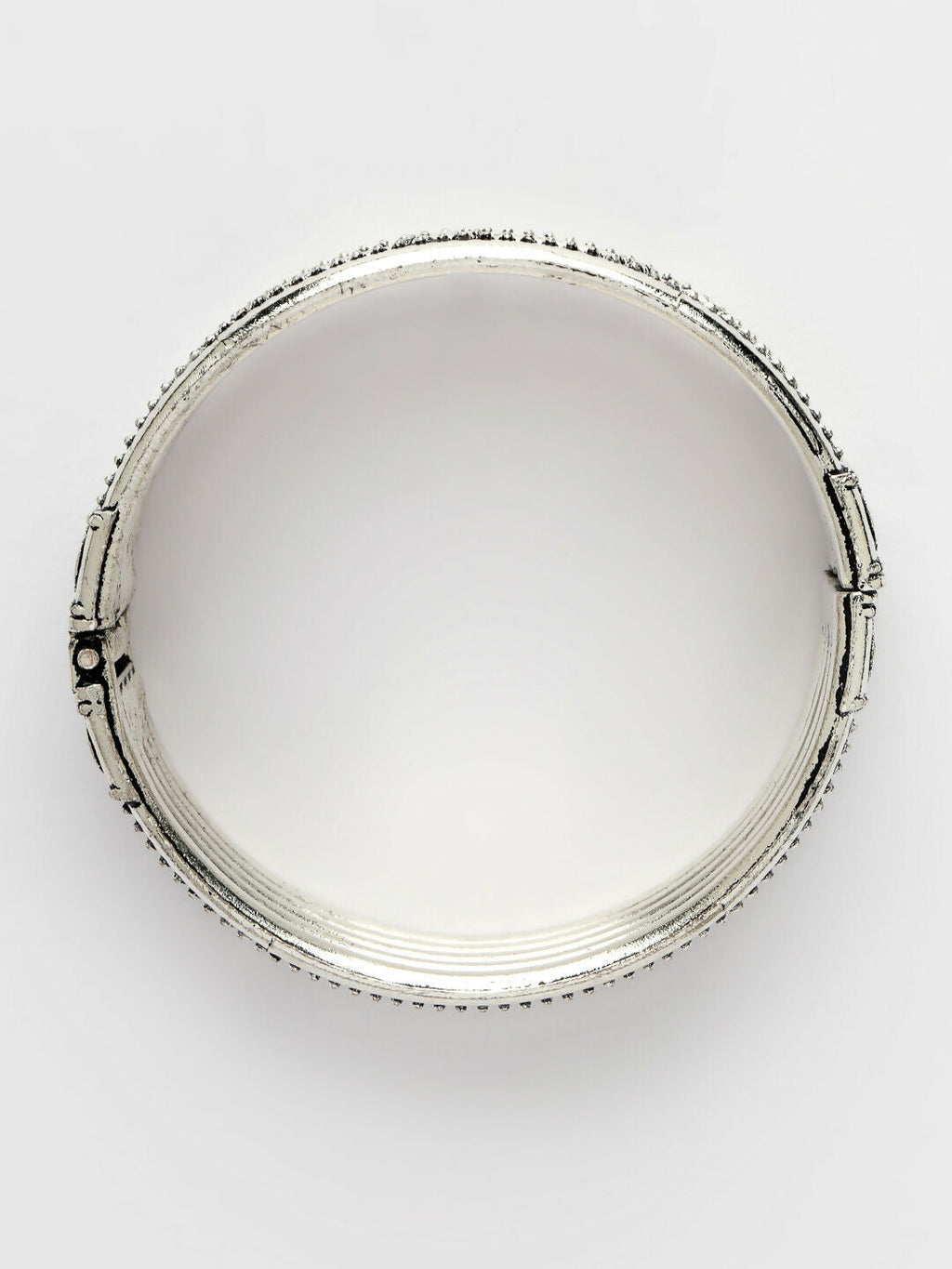 NVR Women's Set of 2 Silver-Toned German Silver Oxidised Kada Bangle | Grab2Buy