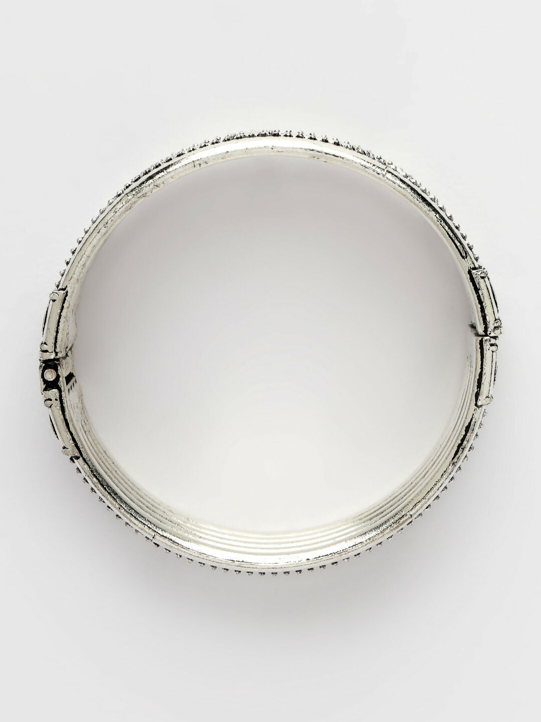 NVR Women's Set of 2 Silver-Toned German Silver Oxidised Kada Bangle | Grab2Buy