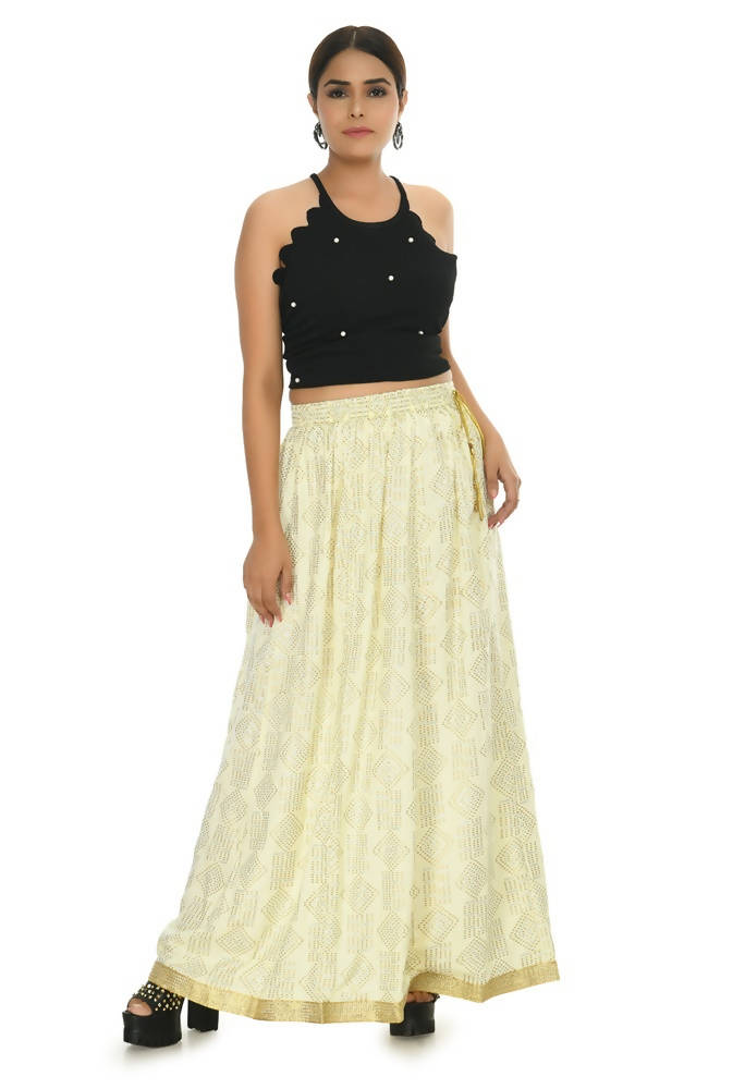 Mominos Fashion Moeza Cotton Off White Printed Lehenga (Lancha) | Grab2Buy