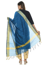 Mominos Fashion Blue Handloom Cotton Dupatta | Grab2Buy