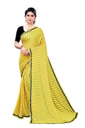 Vamika Yellow Malai Silk Printed Saree (Zigzag Yellow) | Grab2Buy