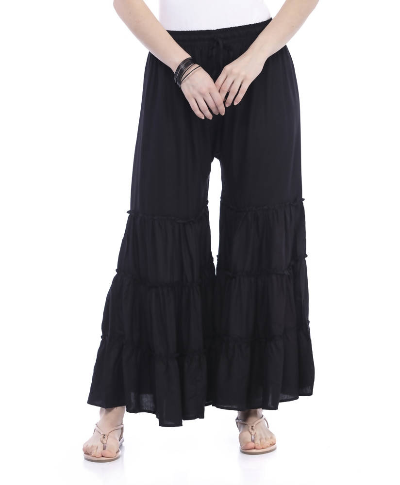 Mominos Fashion Trendy Cotton Black Palazzo | Grab2Buy
