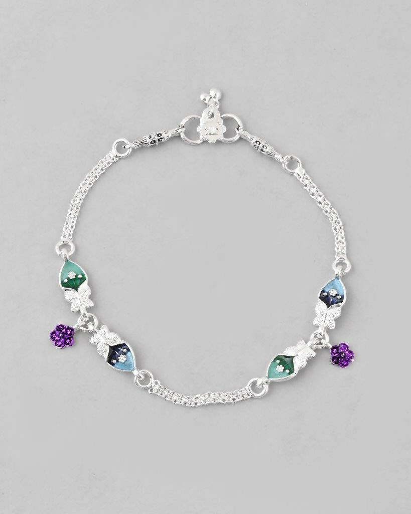 VOJ Set of 2 Mutli Color Meenakari Anklet | Grab2Buy