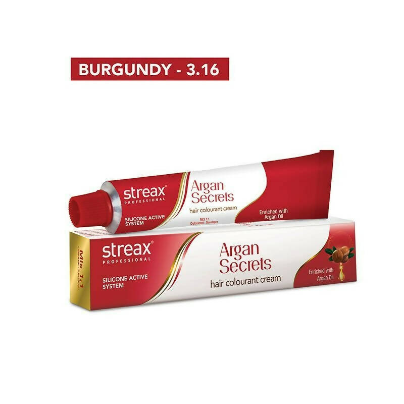 Streax Professional Argan Secrets Hair Colourant Cream - Burgundy 3.16 | Grab2Buy