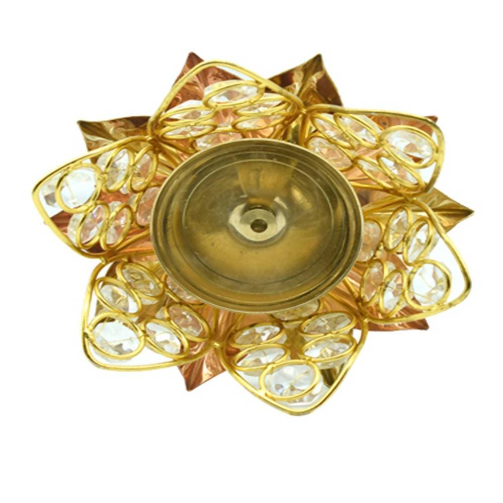 Puja N Pujari Kamal Patta Crystal Akhand Diya For Pooja | Grab2Buy